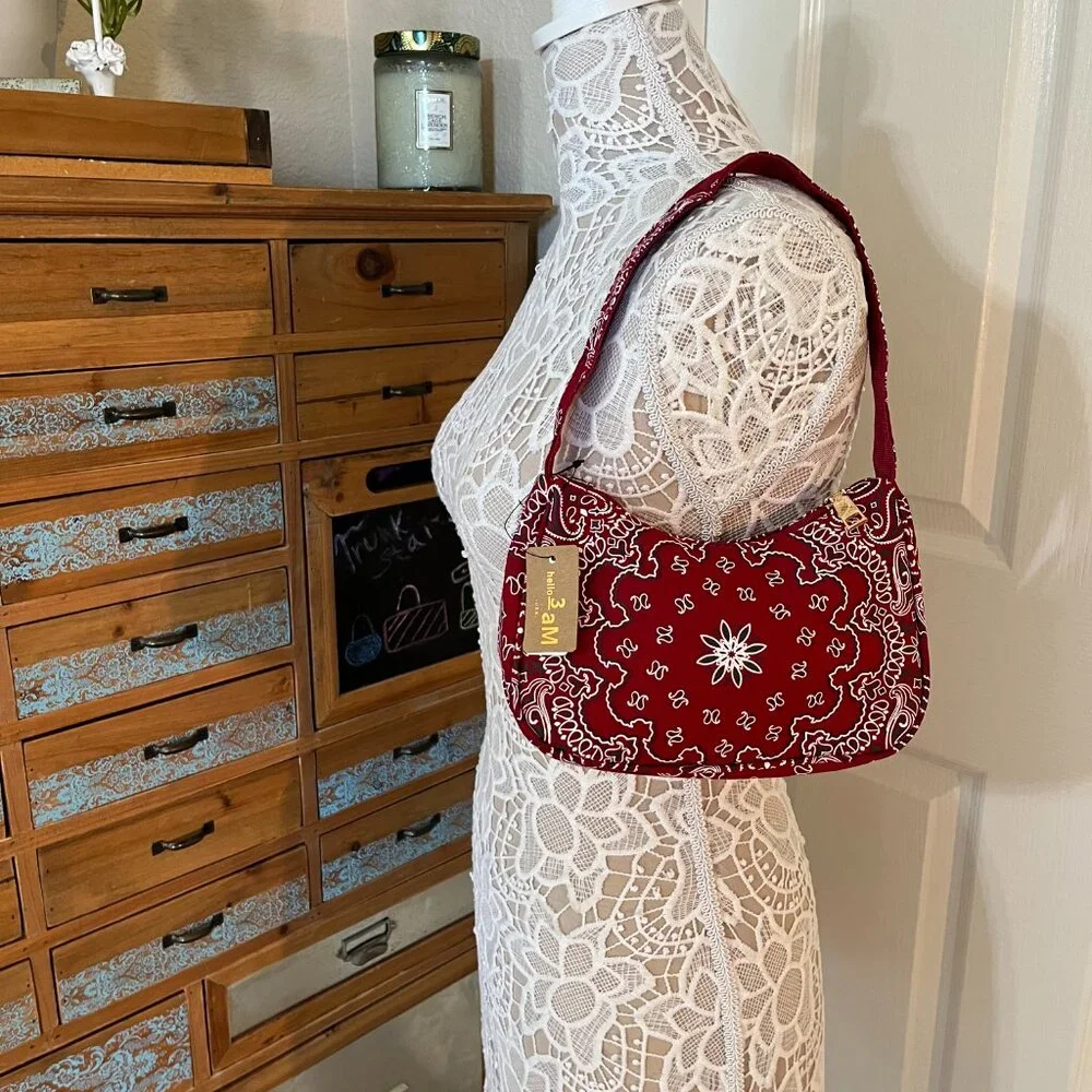 Classic Bandana Paisley Print SM Shoulder Handbag - NWT - 4 Colors Avail.